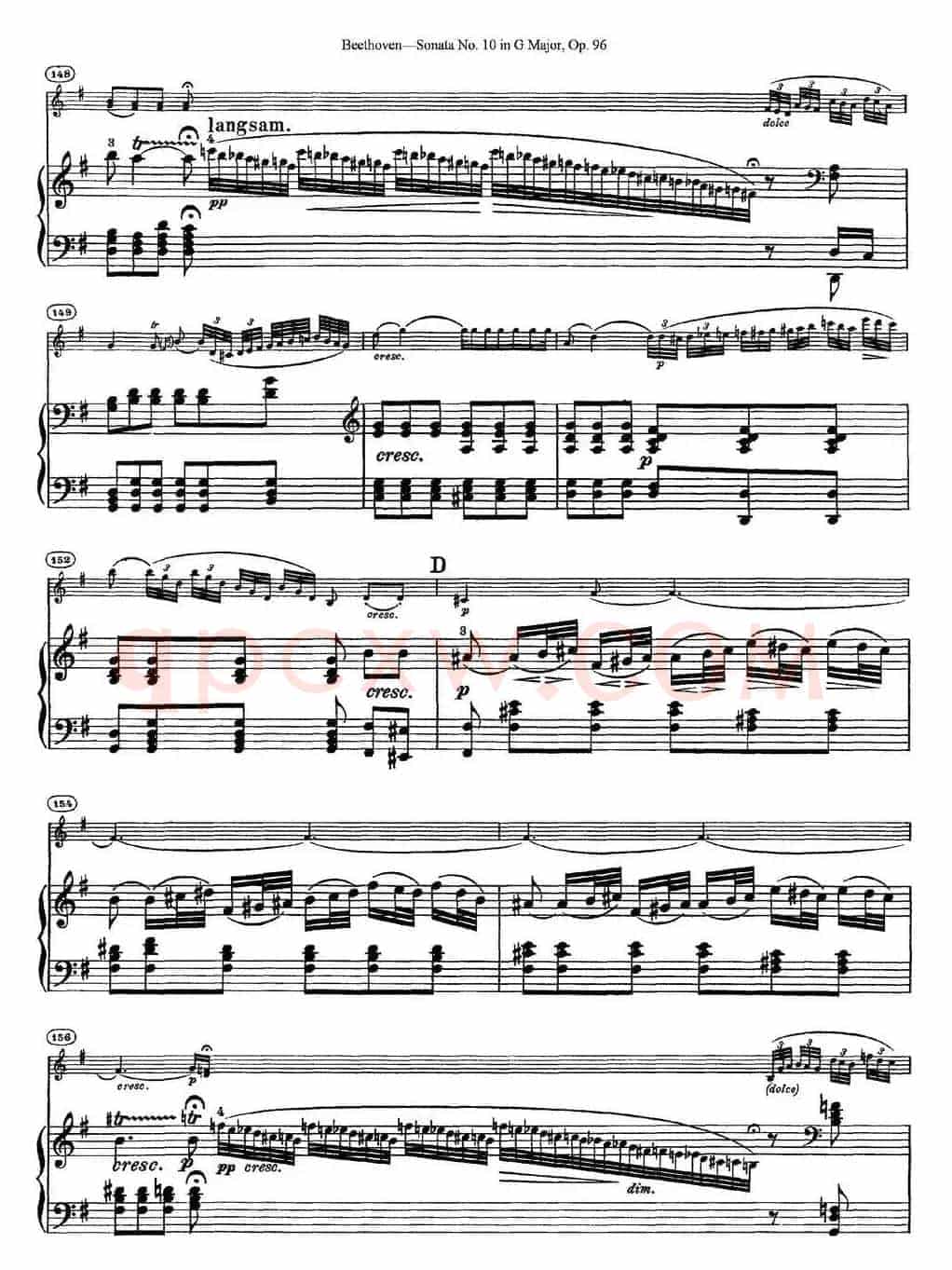 Violin Sonata No.10 in G Major Op.96（小提琴+钢琴伴奏）