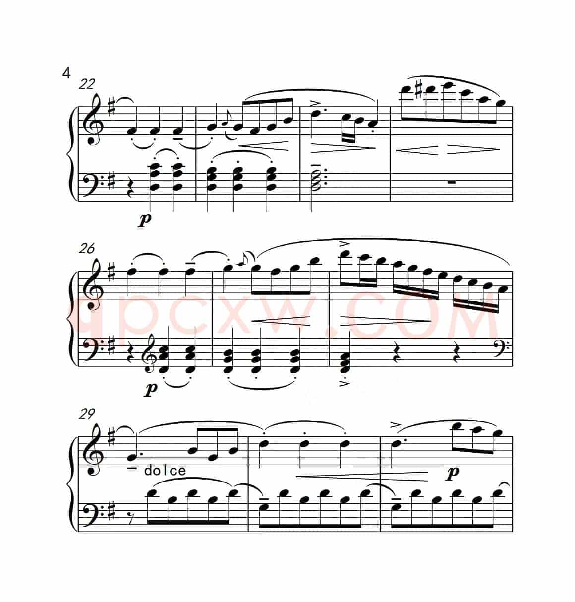 第四级A组 G大调小奏鸣曲（中国音乐学院钢琴考级作品1~6级）
