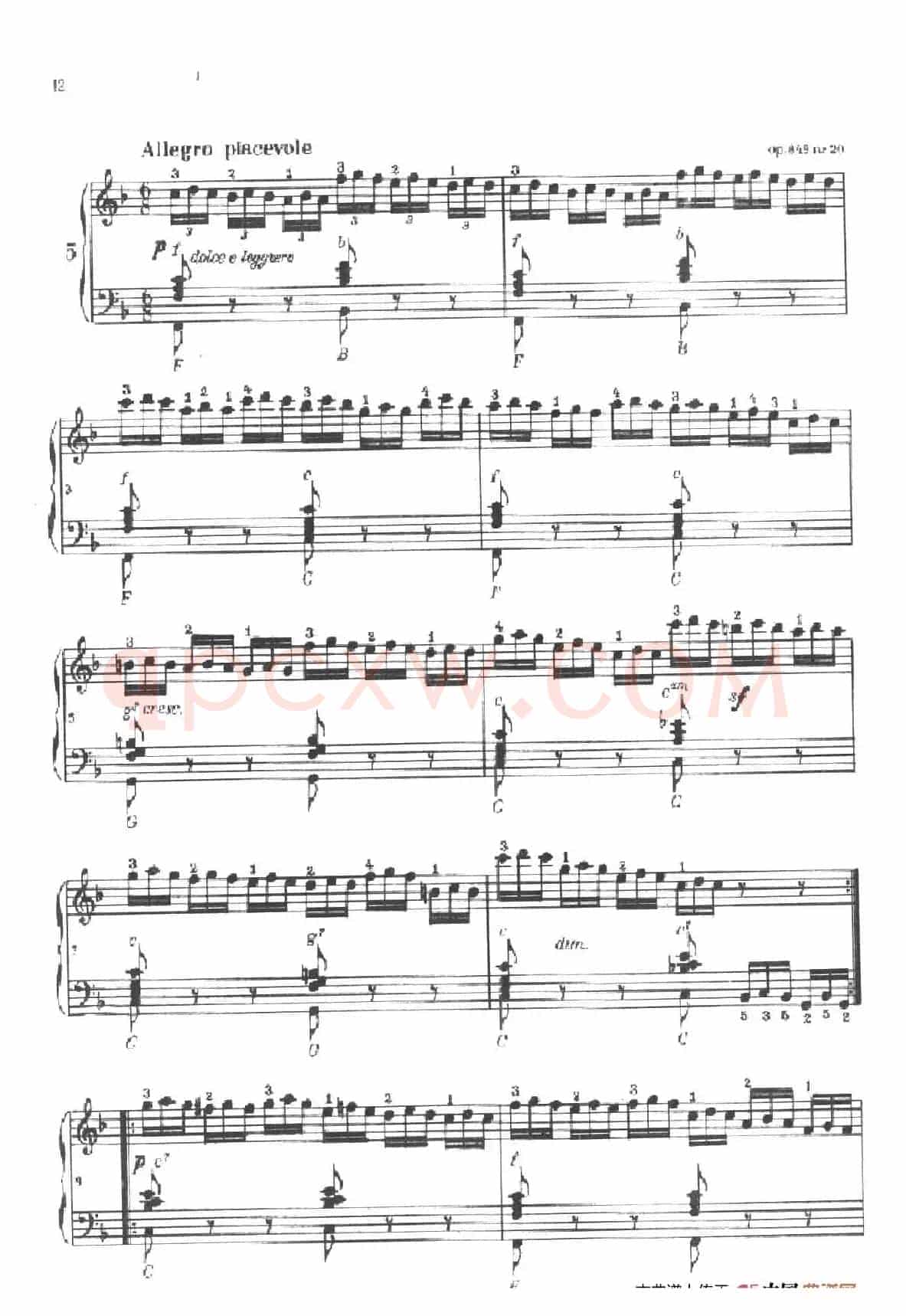 《车尔尼手风琴练习曲集》第Ⅱ册（第5——8首）