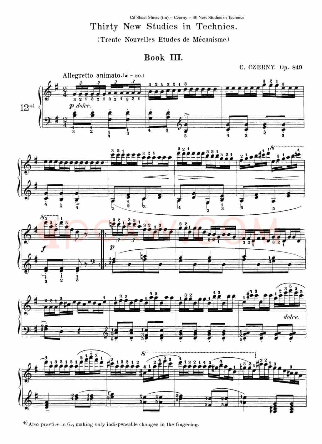 Czerny - 30 New Studies - 12（车尔尼Op849 - 30首练习曲）