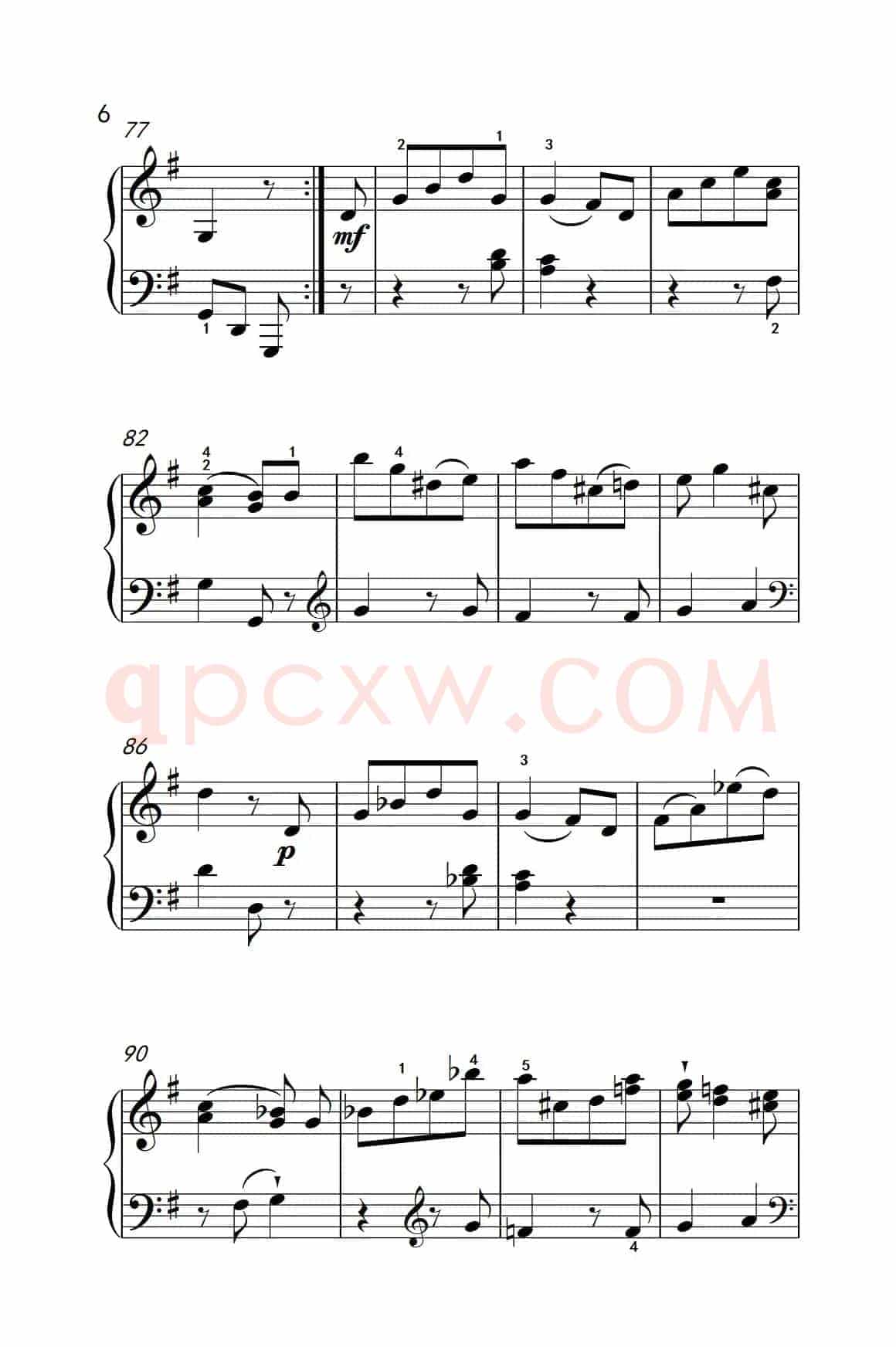 第六级 1.G大调奏鸣曲（中央音乐学院 钢琴（业余）考级教程 4-6级）