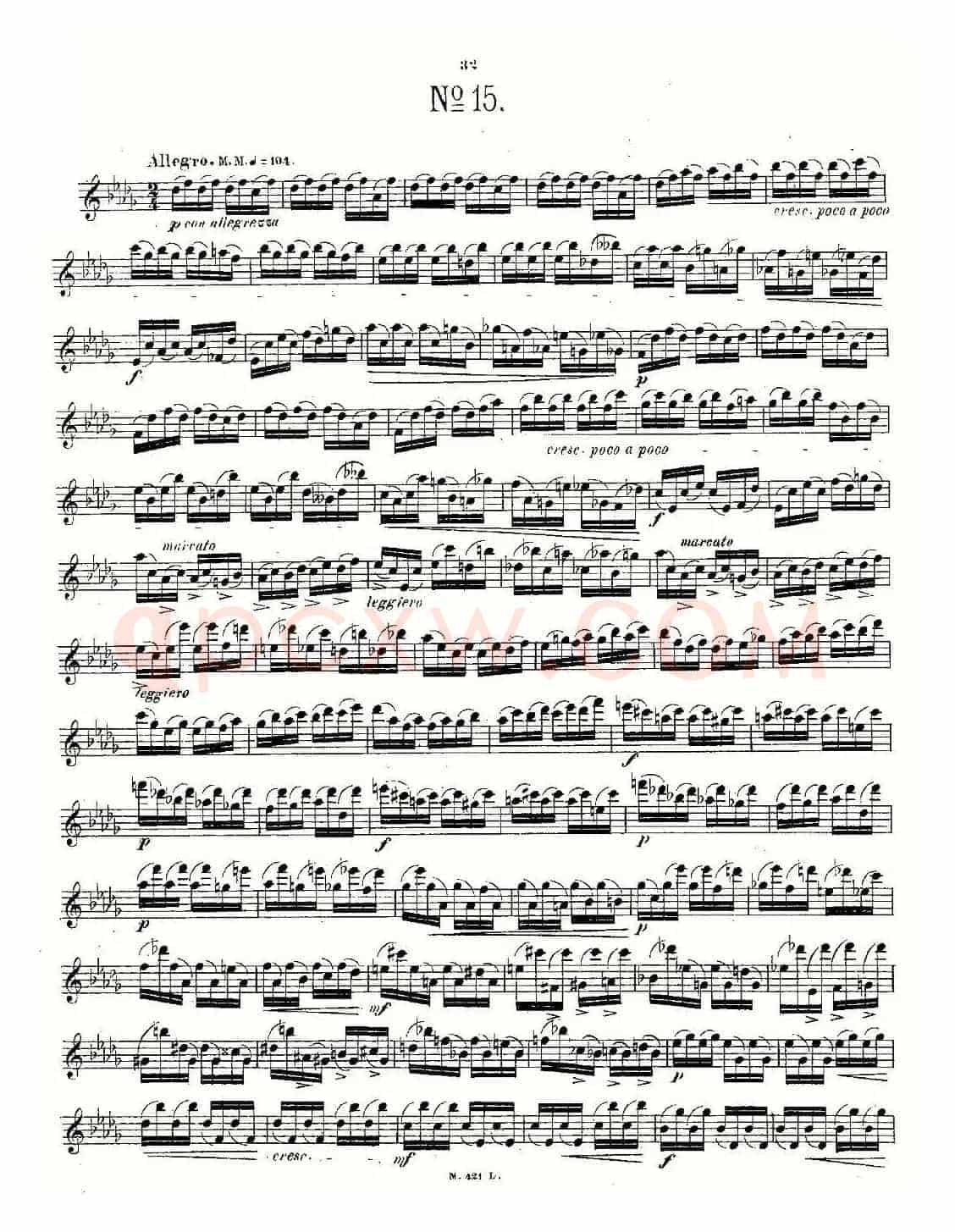 24首长笛练习曲 Op.15 之11—15