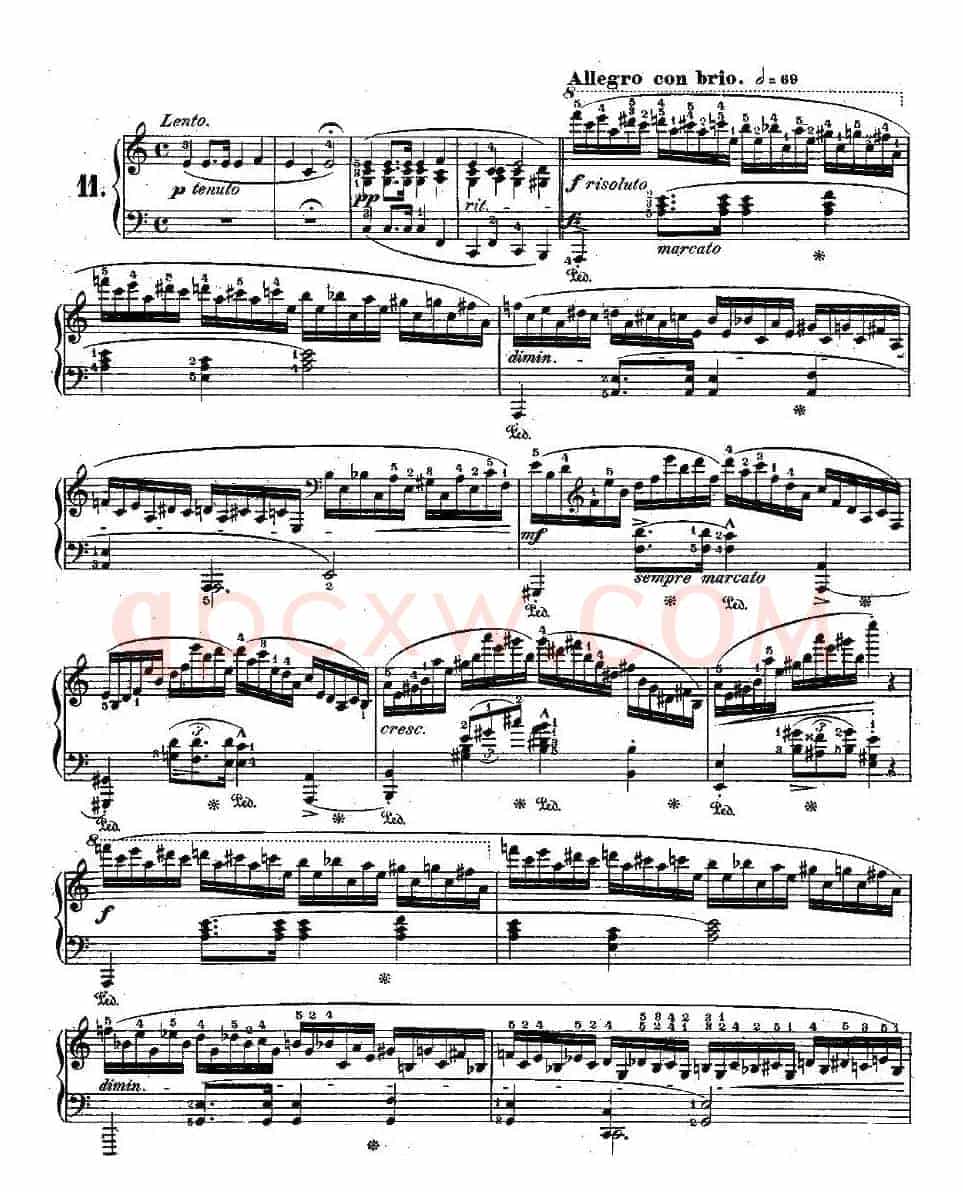 肖邦钢琴练习曲，Op.25之十一