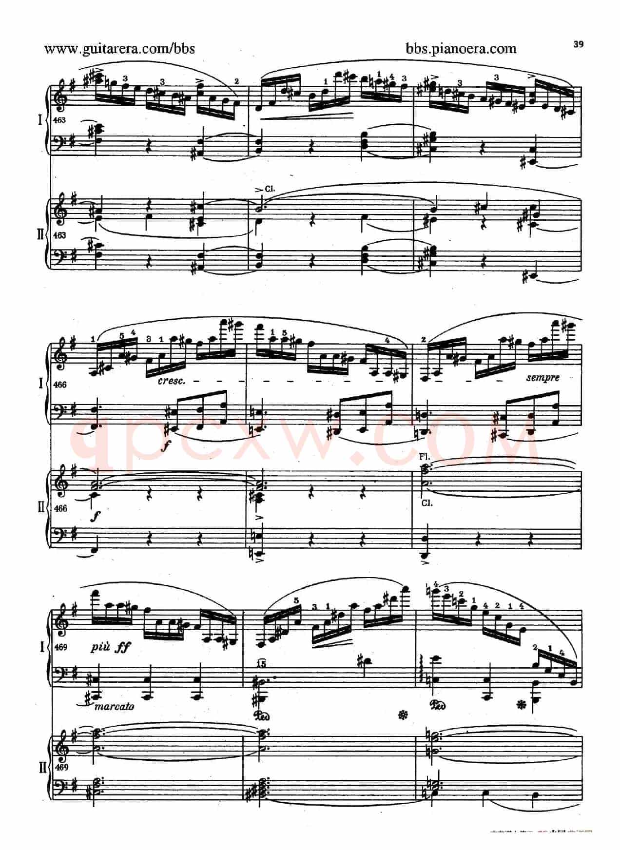 e小调第一钢琴协奏曲 Op.11(双钢琴版·第一乐章)