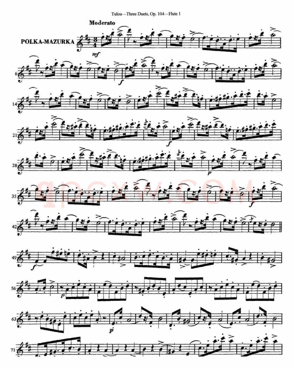 图露三首长笛简易重奏曲Op.104（Flute 1）（NO.2）