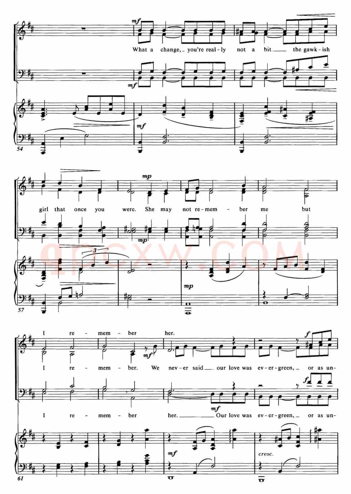 Choral Suite from The Phantom of the Opera（1 THINK OF ME、四重奏）