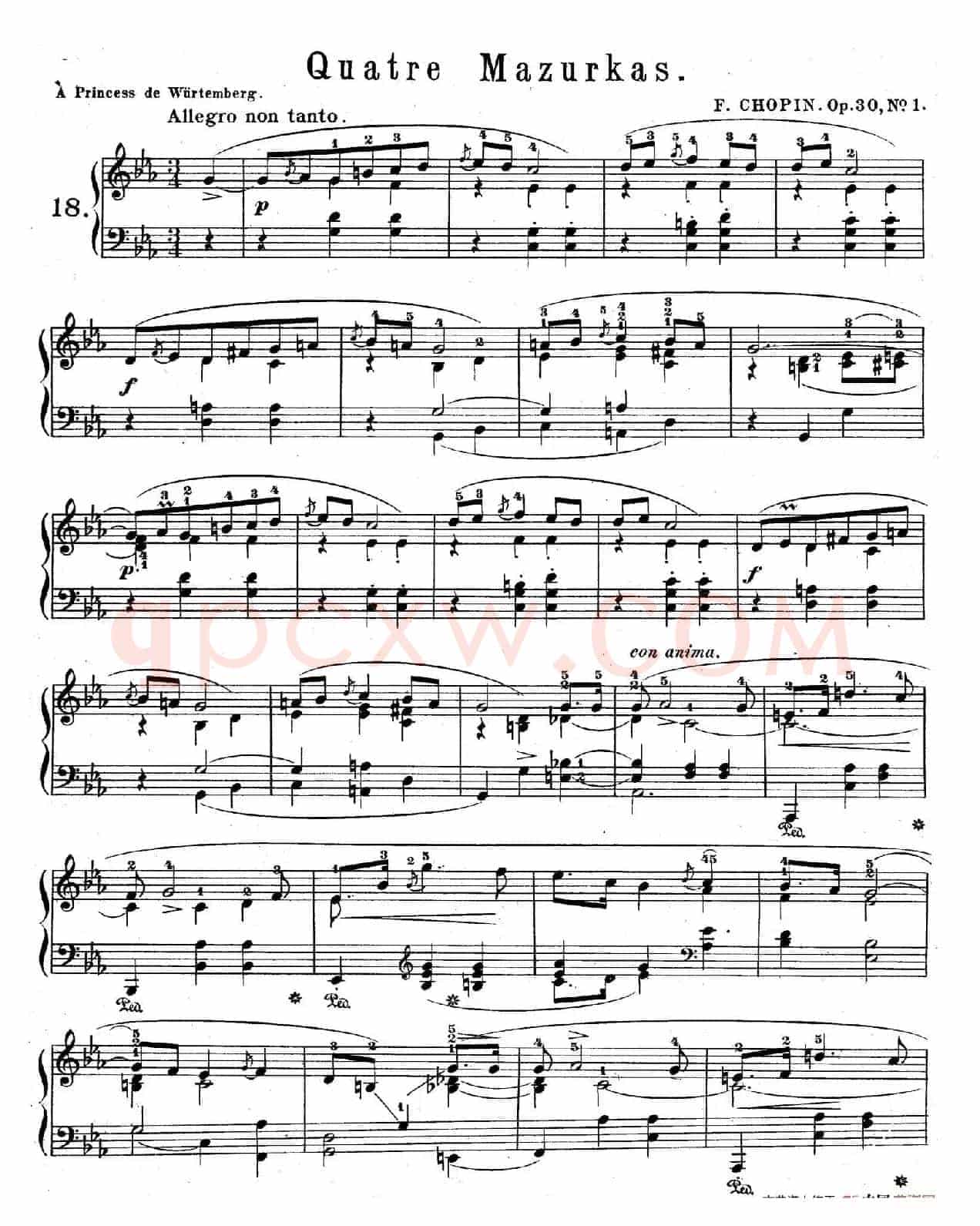 Quatre Mazurkas Op.30(4首玛祖卡舞曲·1)