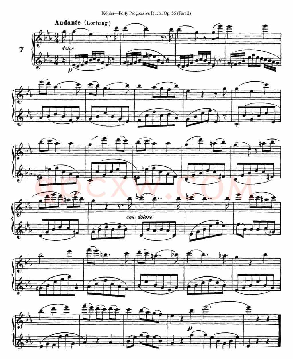 柯勒40首长笛提高练习曲OP.55（二重奏）（NO.7）