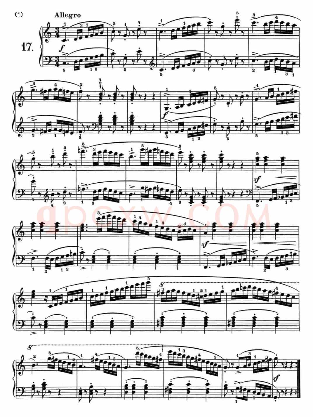 25首车尔尼Op.748练习曲（NO.17）