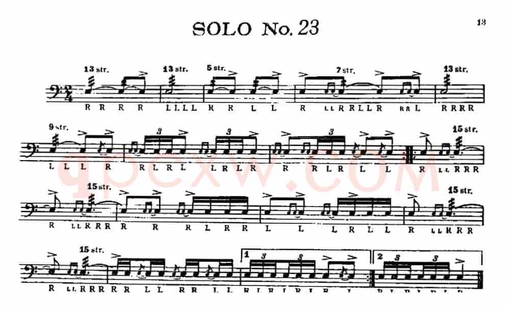 美国军鼓 SOLO No.21-25（爵士鼓谱）