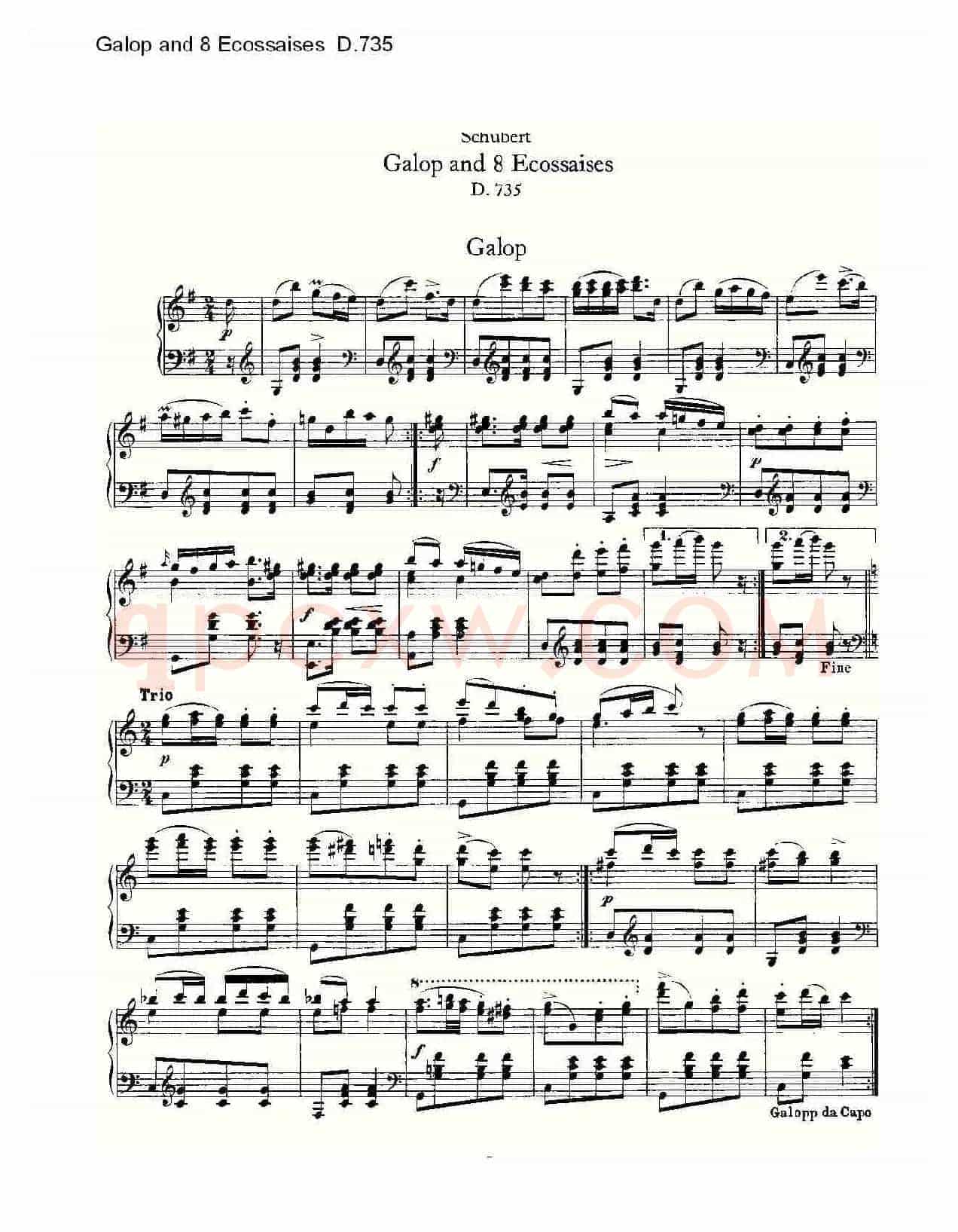 Galop and 8 Ecossaises D.735