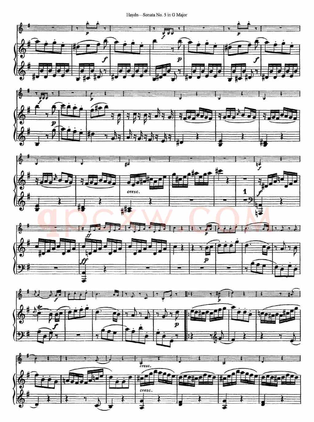 Violin Sonata No.5 in G Major（小提琴+钢琴伴奏）