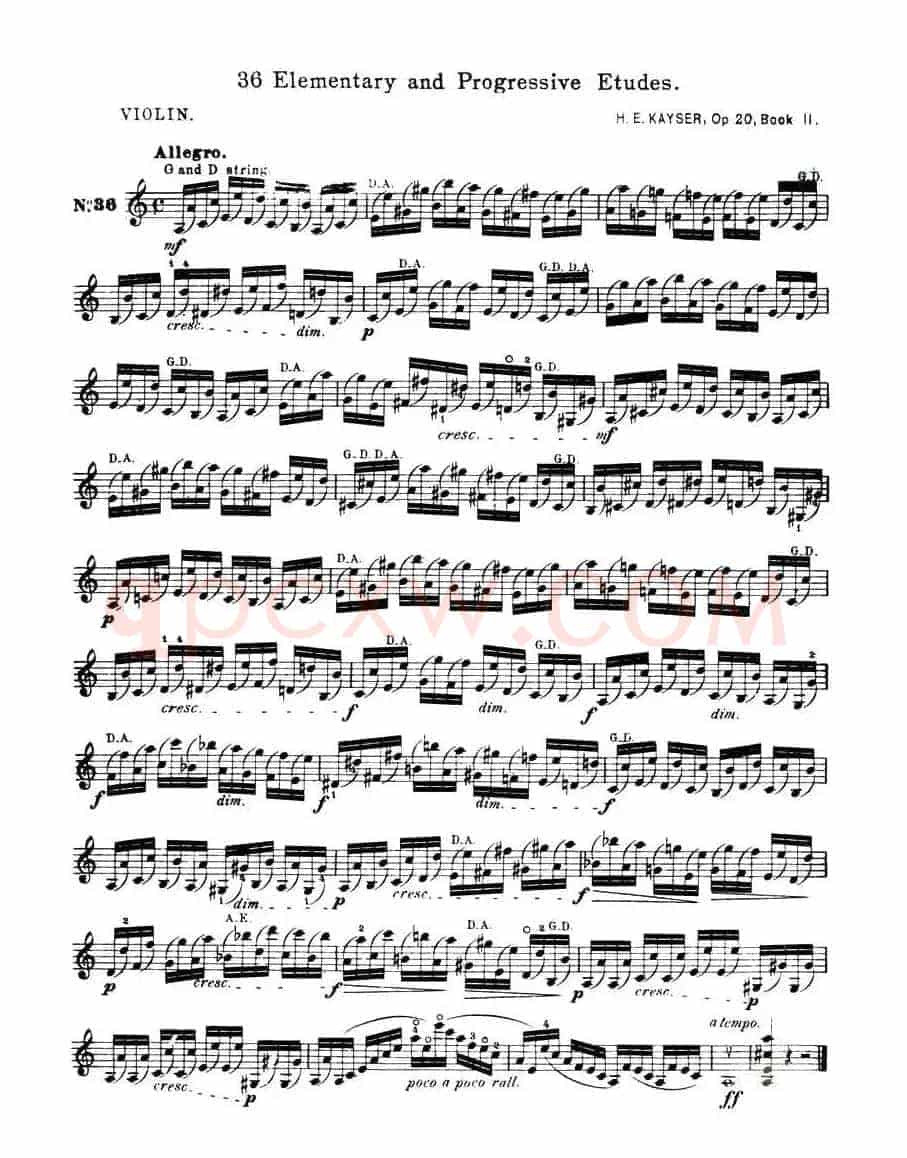 开塞（KAYSER 36首小提琴练习曲之36）