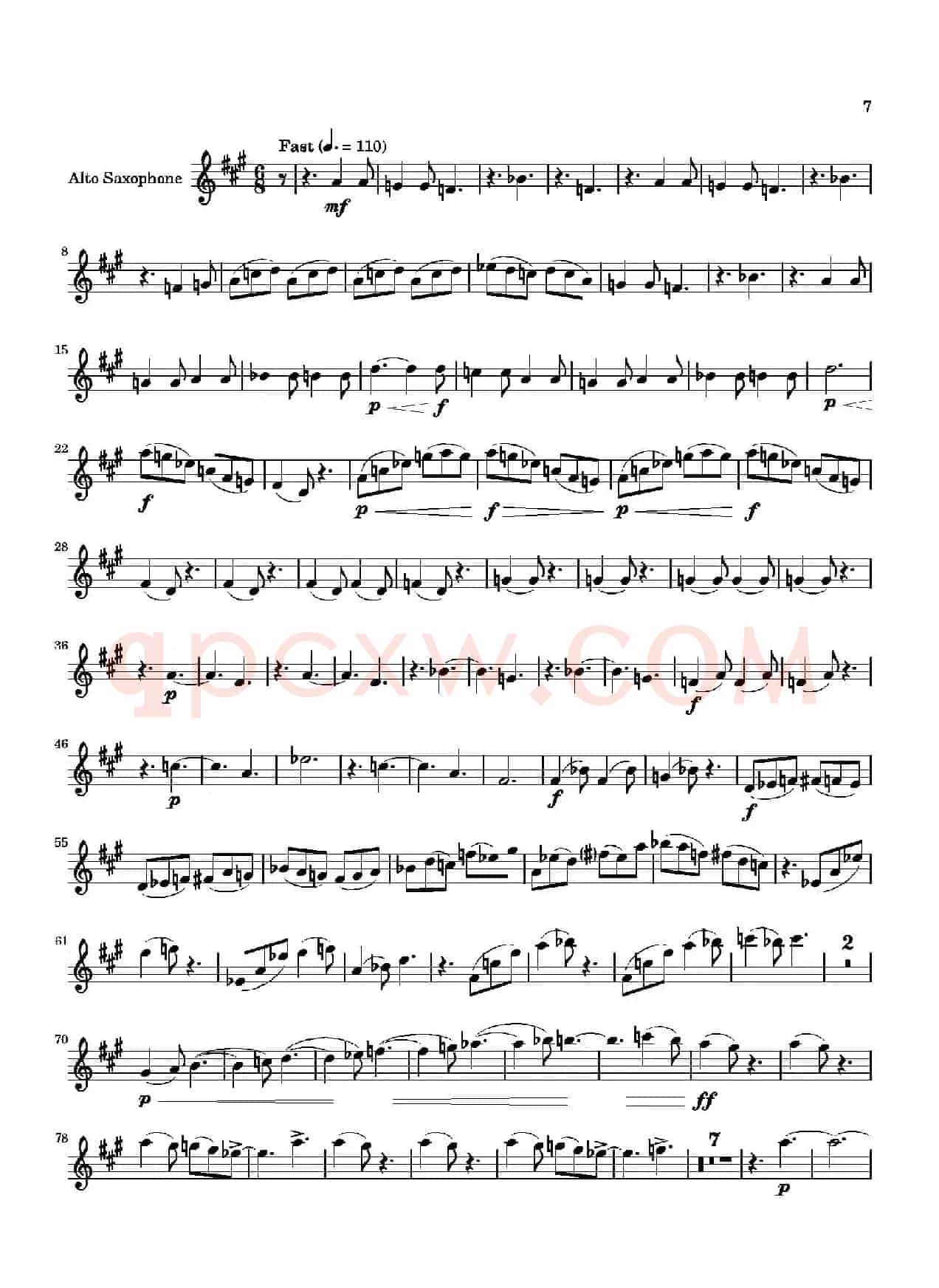 Movement（四重奏中音萨克斯分谱）