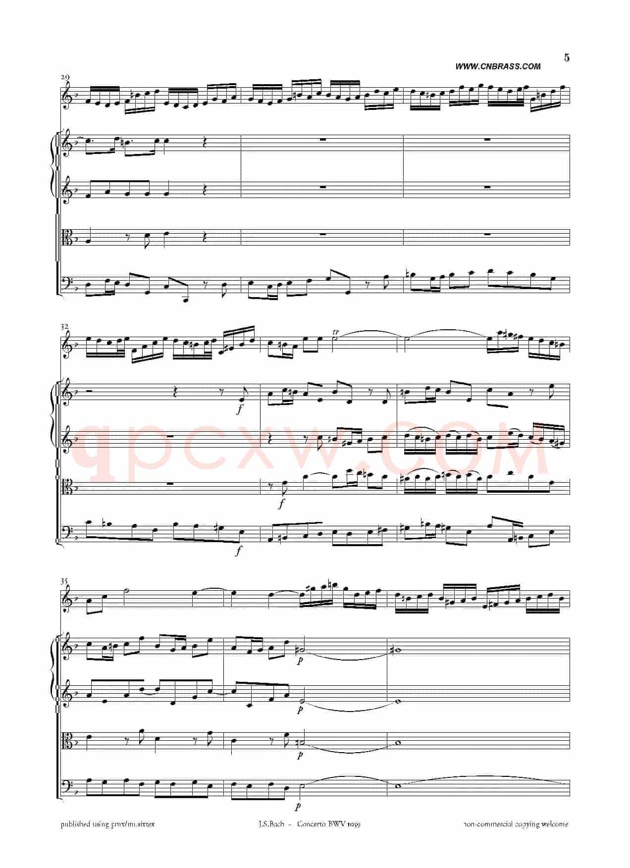Concerto BWV 1059（双簧管与弦乐D小调协奏曲）