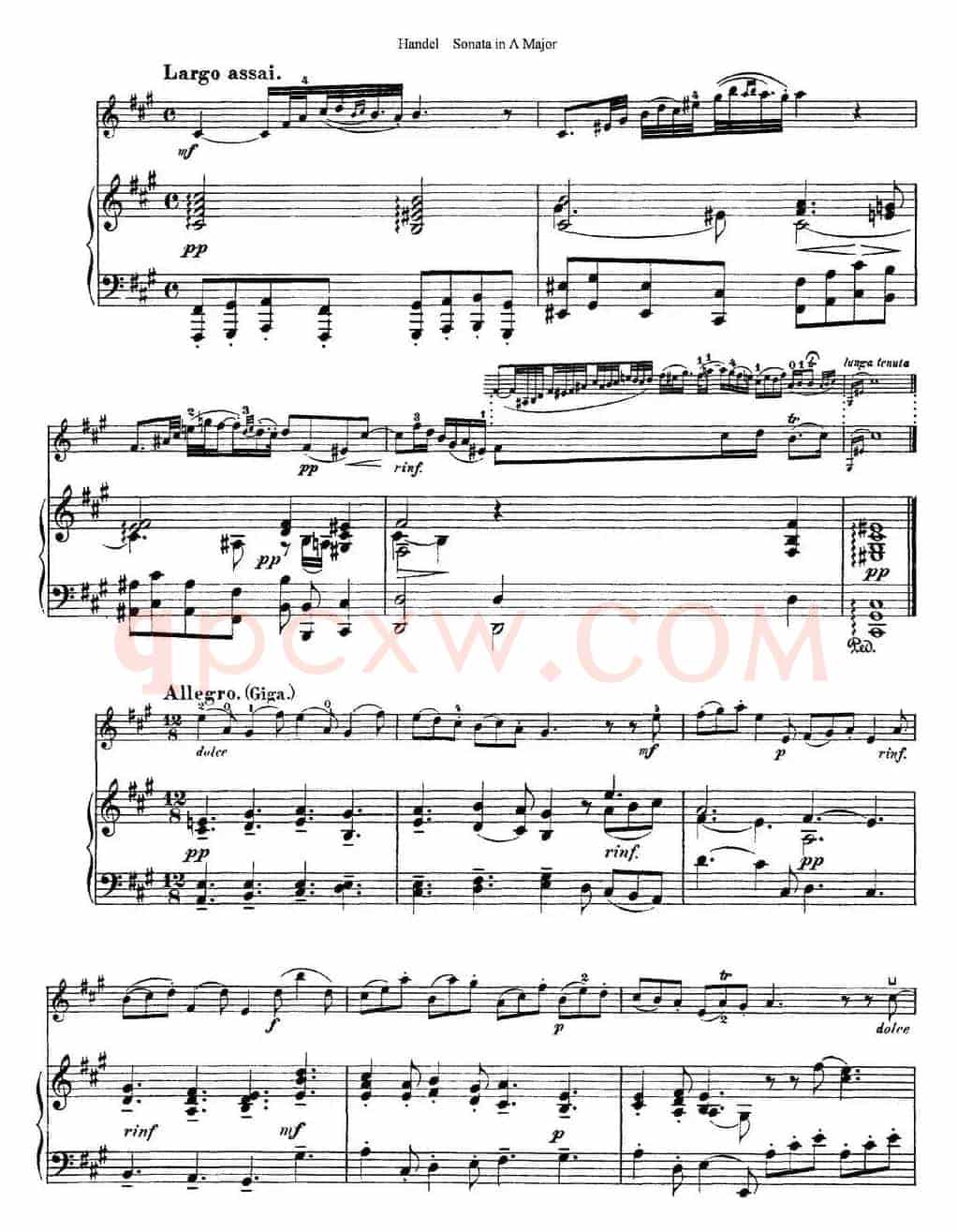 Violin Sonata No.1 in A major（小提琴+钢琴伴奏）
