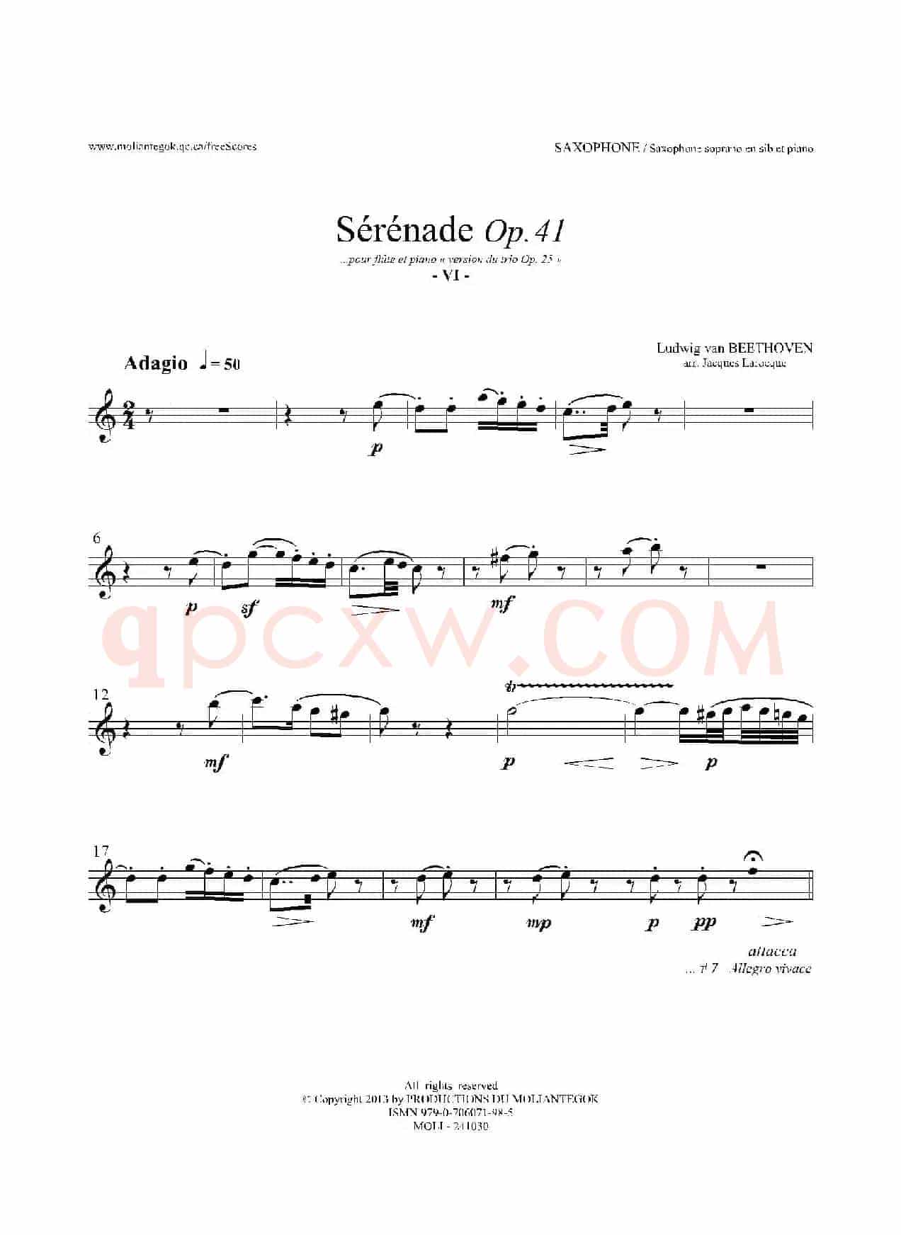 小夜曲 Op.41（高音萨克斯）