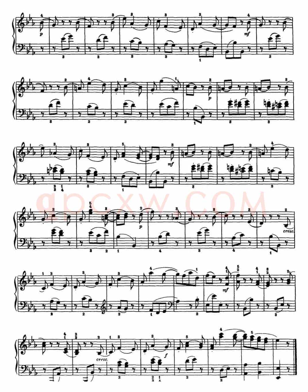 海顿 钢琴奏鸣曲 Hob XVI 28 in E-flat major