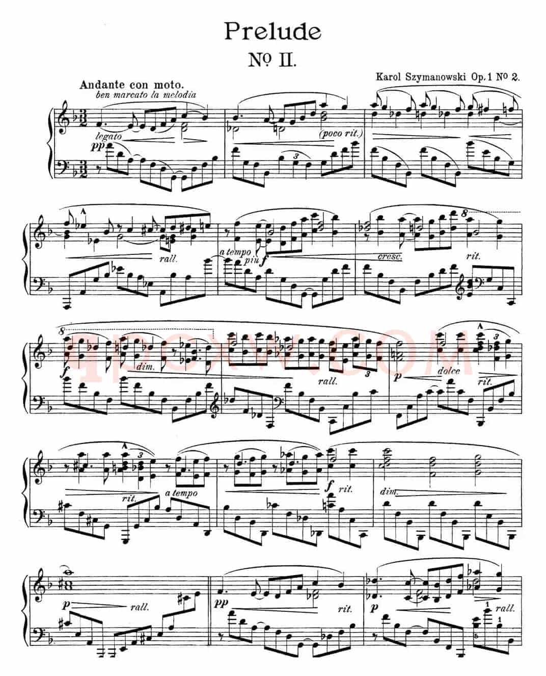 希曼诺夫斯基 9首钢琴前奏曲 Op.1 No.2