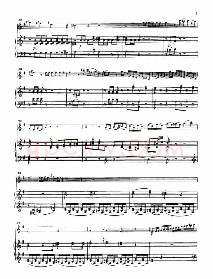 第三协奏曲第一乐章 G大调 Op.216（小提琴和钢琴）