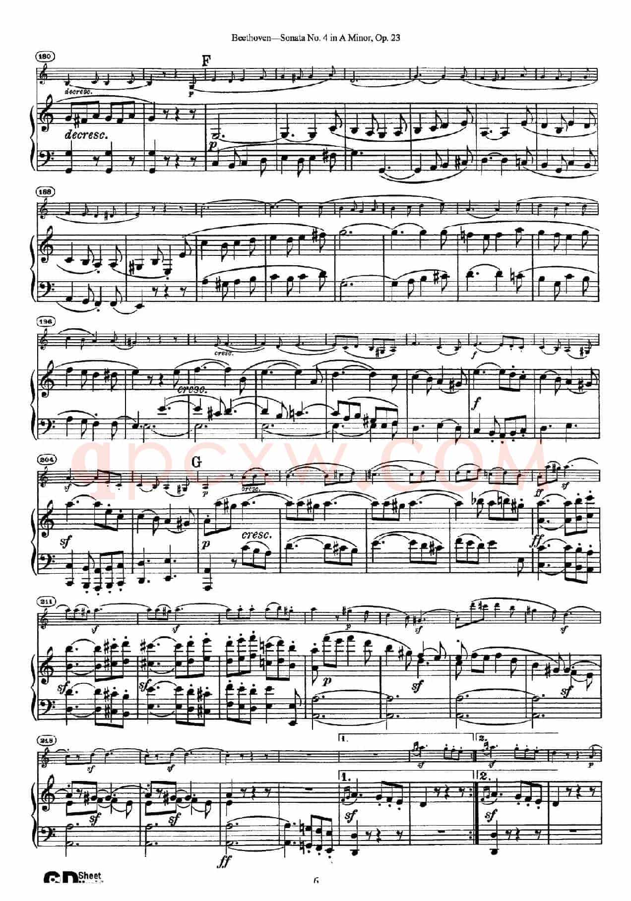 A小调第四小提琴奏鸣曲（Sonata No.4 in A Minor Op.23）（小提琴+钢琴伴奏）