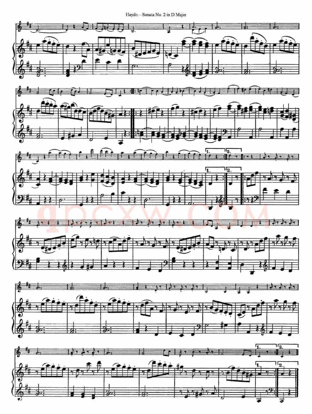 Violin Sonata No.2 in D Major（小提琴+钢琴伴奏）