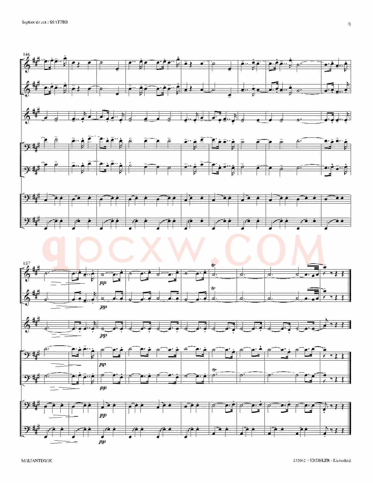 Liebesleid（四重奏、总谱）