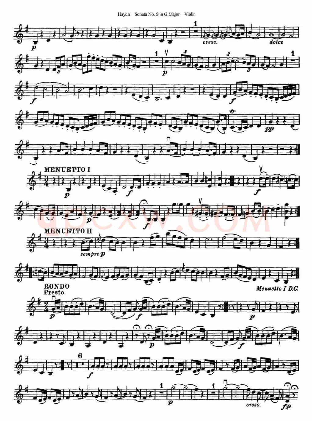 Violin Sonata No.5 in G Major