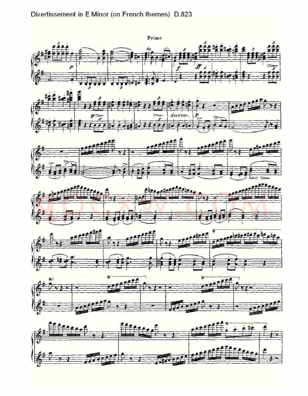 Divertissement in E Minor(on French themes)
