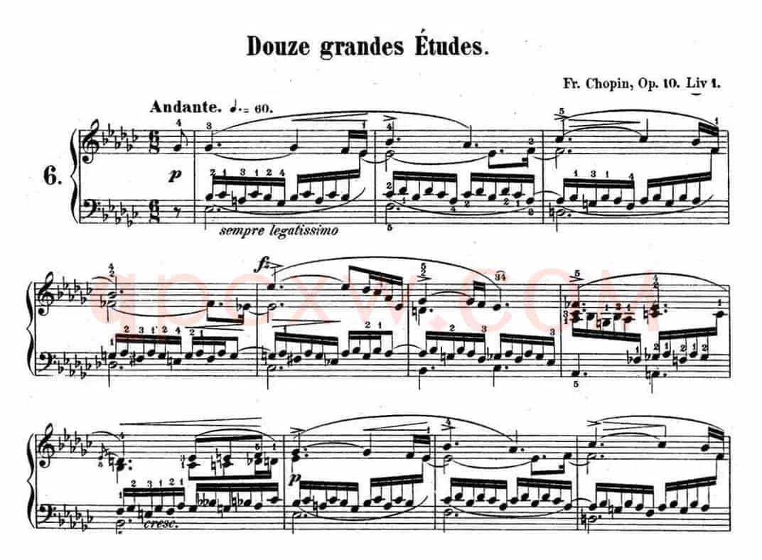 肖邦练习曲6 Op.10 No.6 降e小调 Eb minor