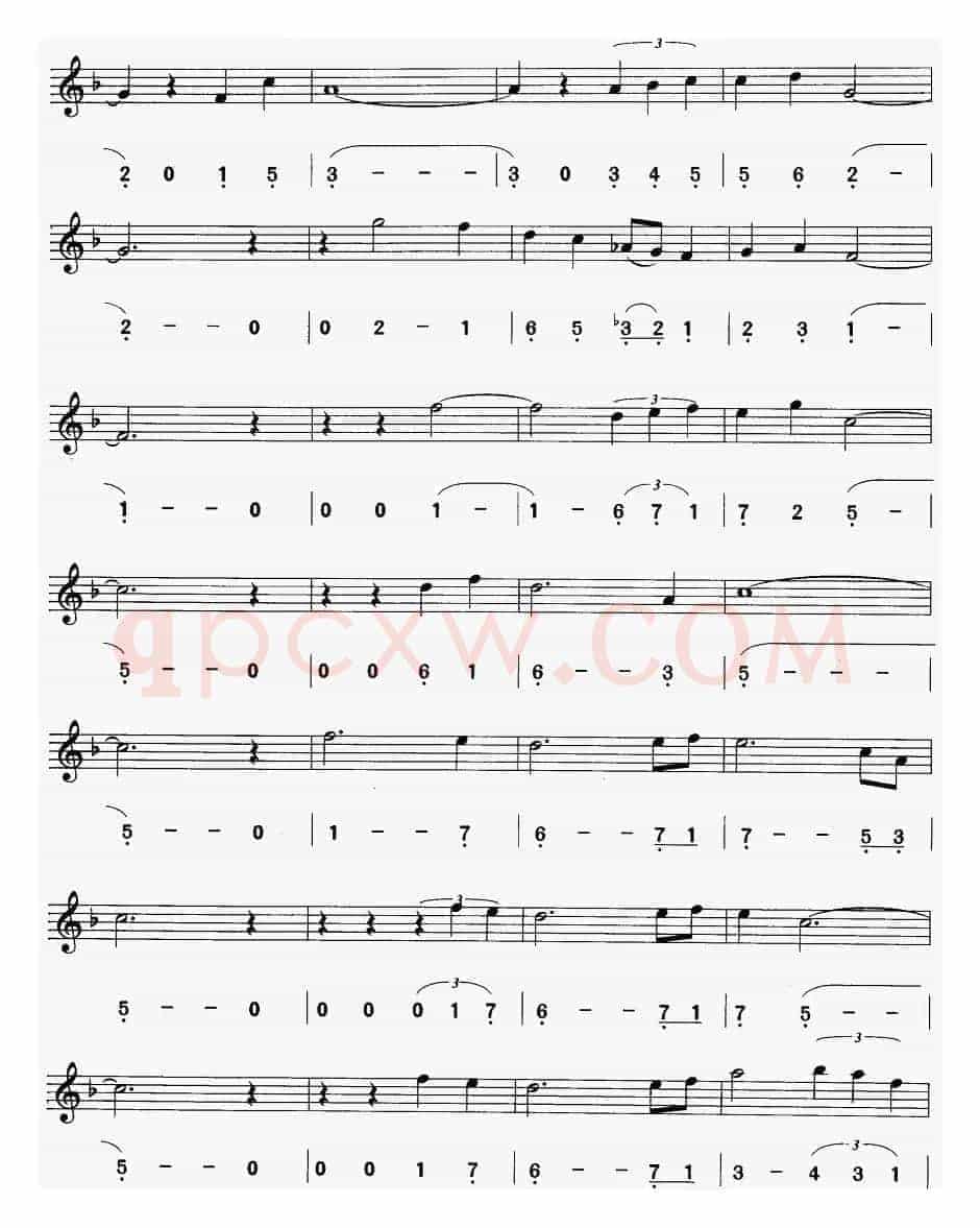 爱情万年青（美国影片《明星的诞生》插曲）（线简谱对照版）