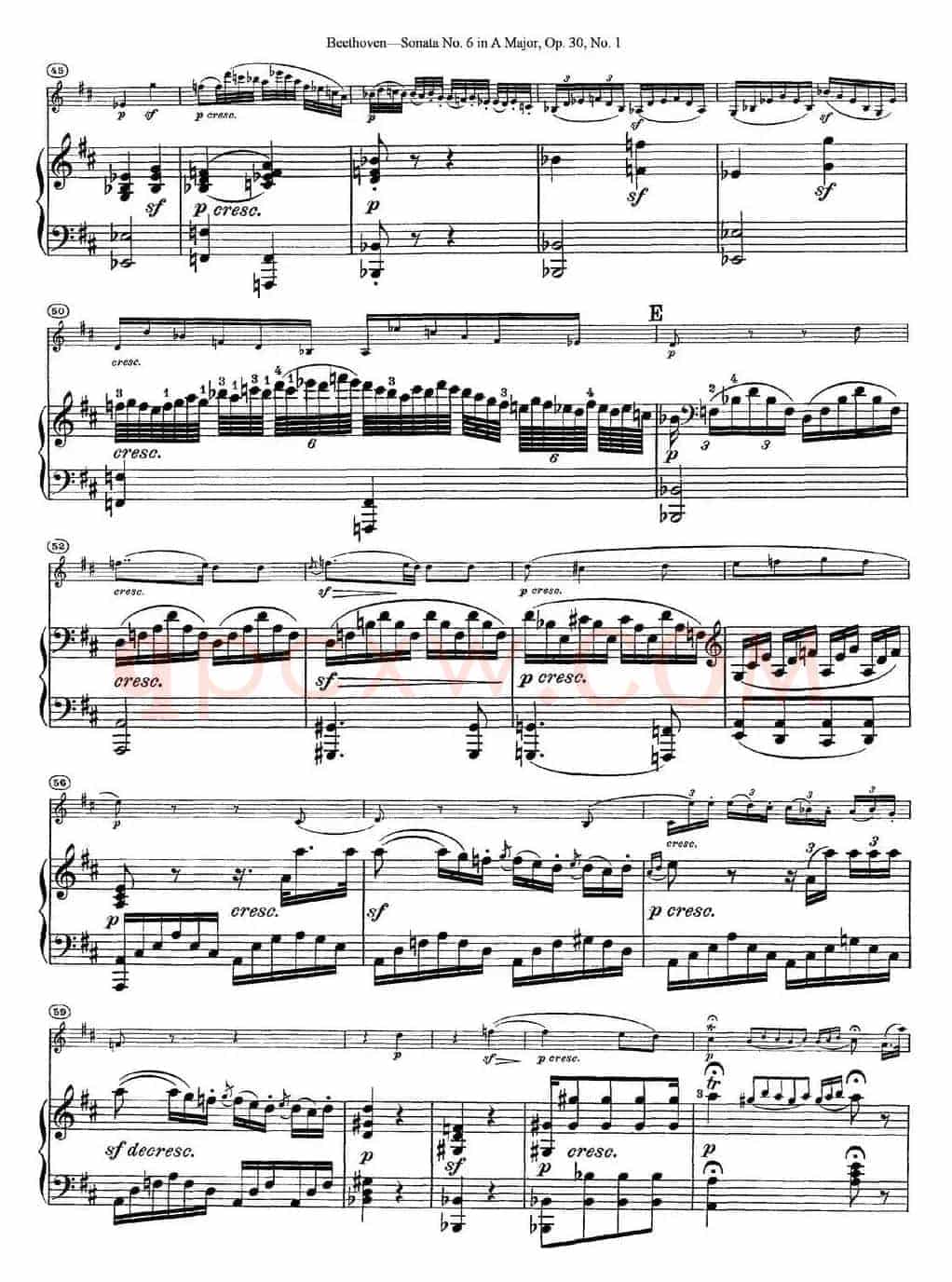 Violin Sonata No.6 in A Major Op.30 No.1（小提琴+钢琴伴奏）