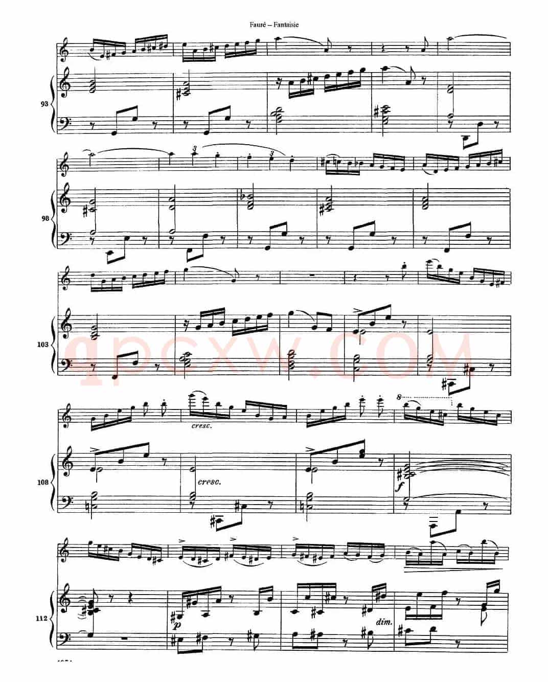 Fantaisie Op.79（幻想曲 作品79号）（长笛+钢琴伴奏）