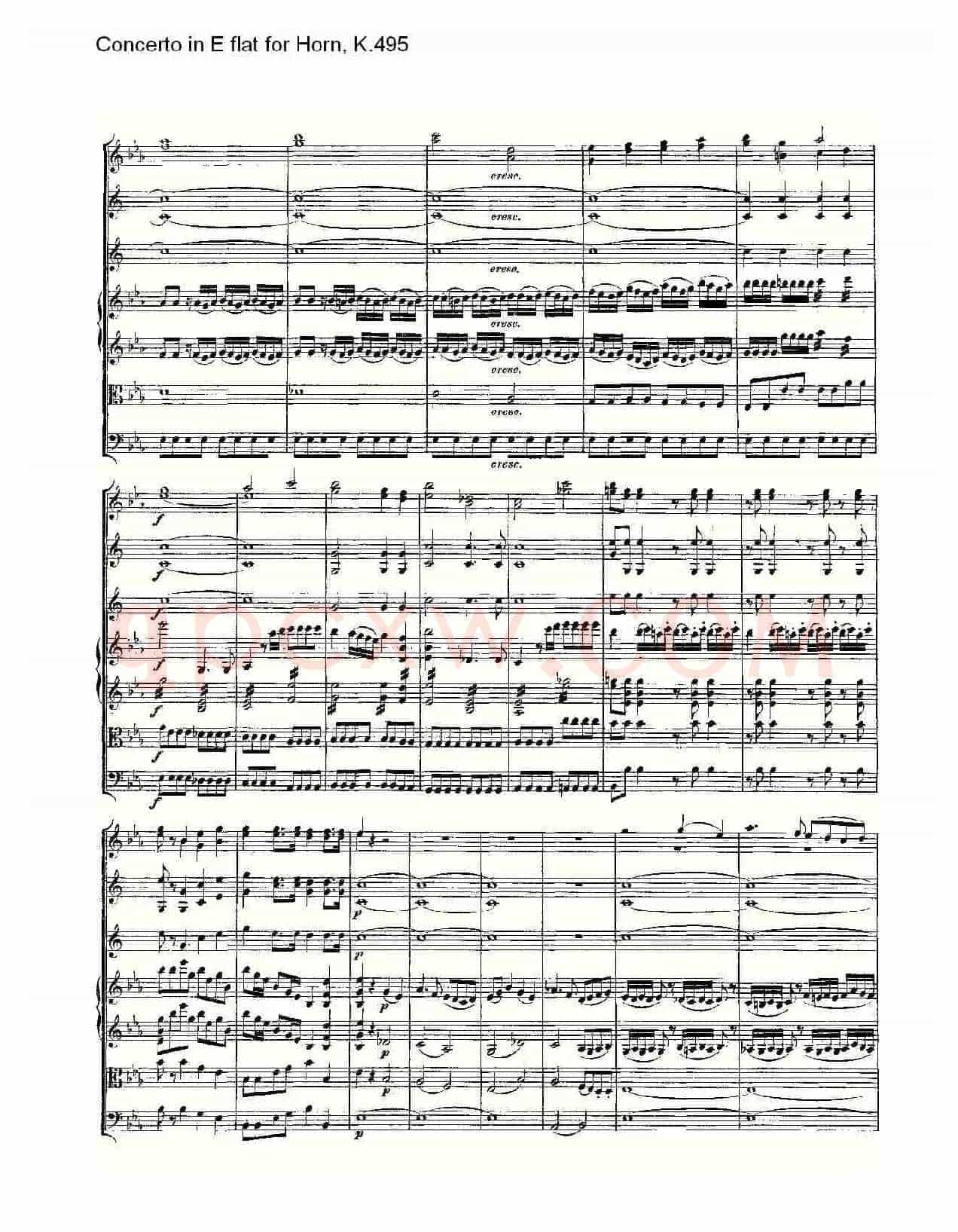 Concerto in E flat for Horn, K.495(Eb调法国号协奏曲, K.4)