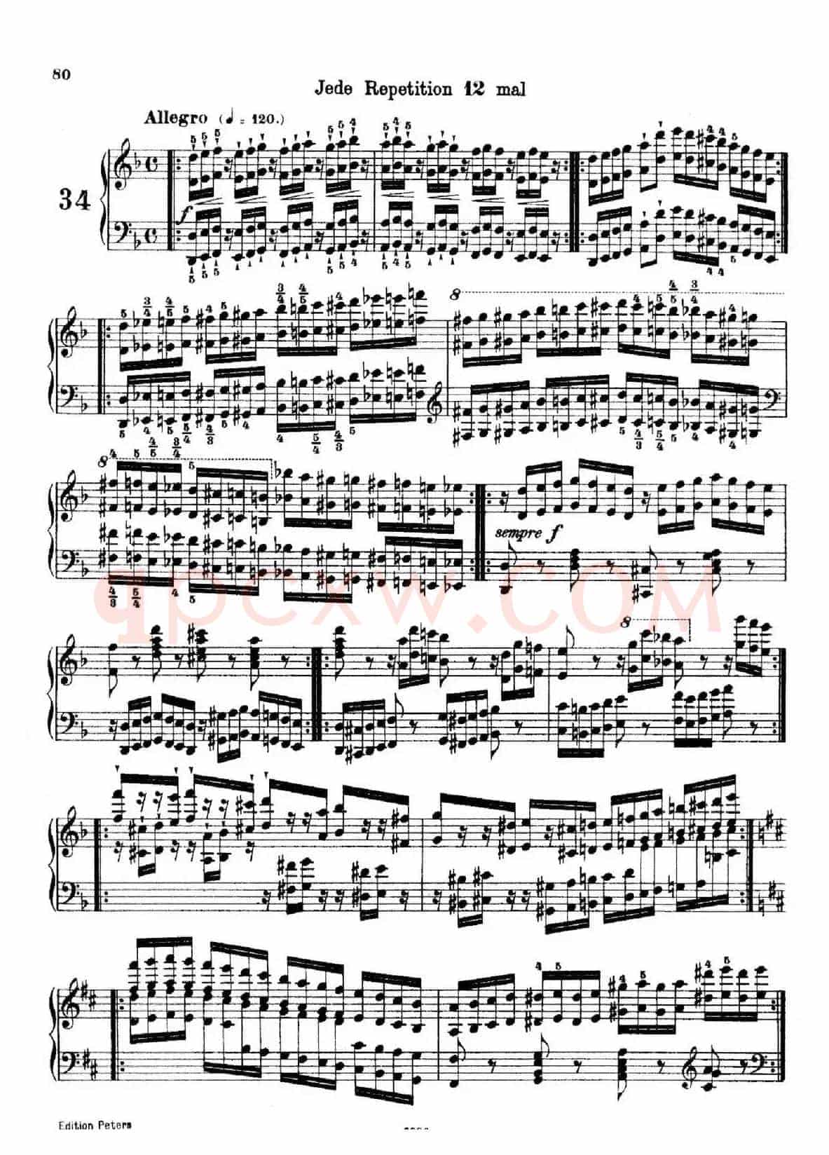School of the Virtuoso Op.365（60首钢琴高级练习曲·34）