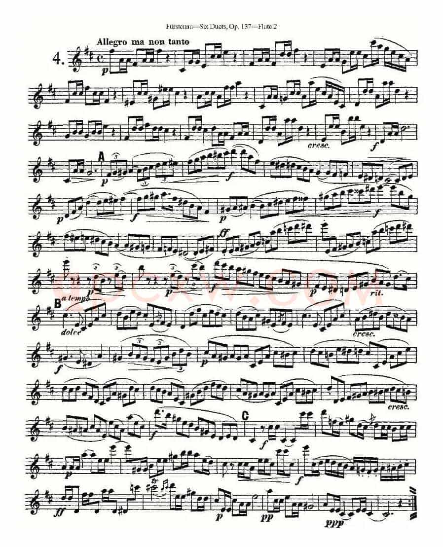 Six Duets, Op.137 之四（二重奏 六首作品 137号）