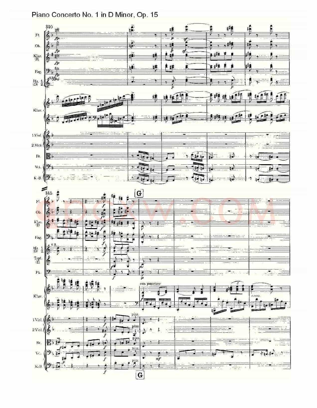 D小调钢琴第一协奏曲, Op.15第三乐章(一)