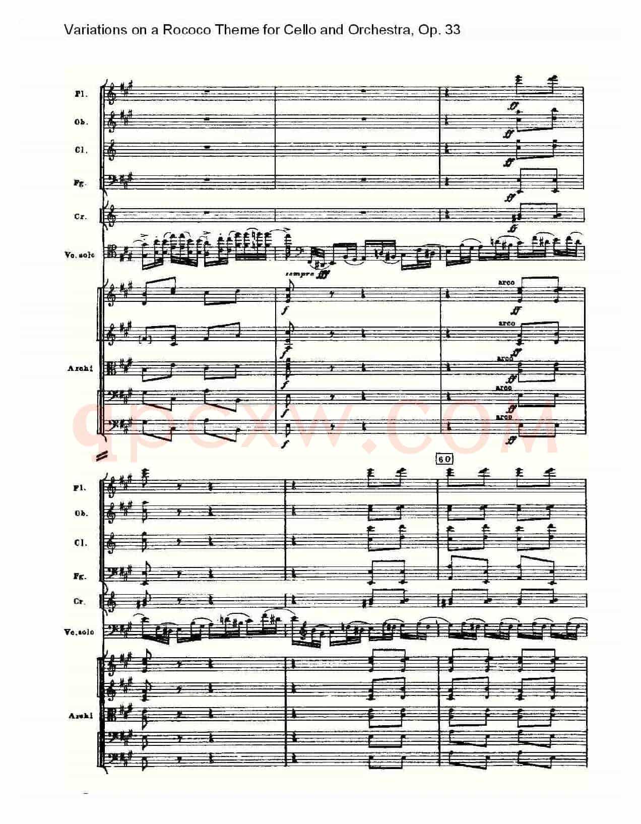 大提琴与管弦乐洛可可主题a小调变奏曲, Op.33(二)