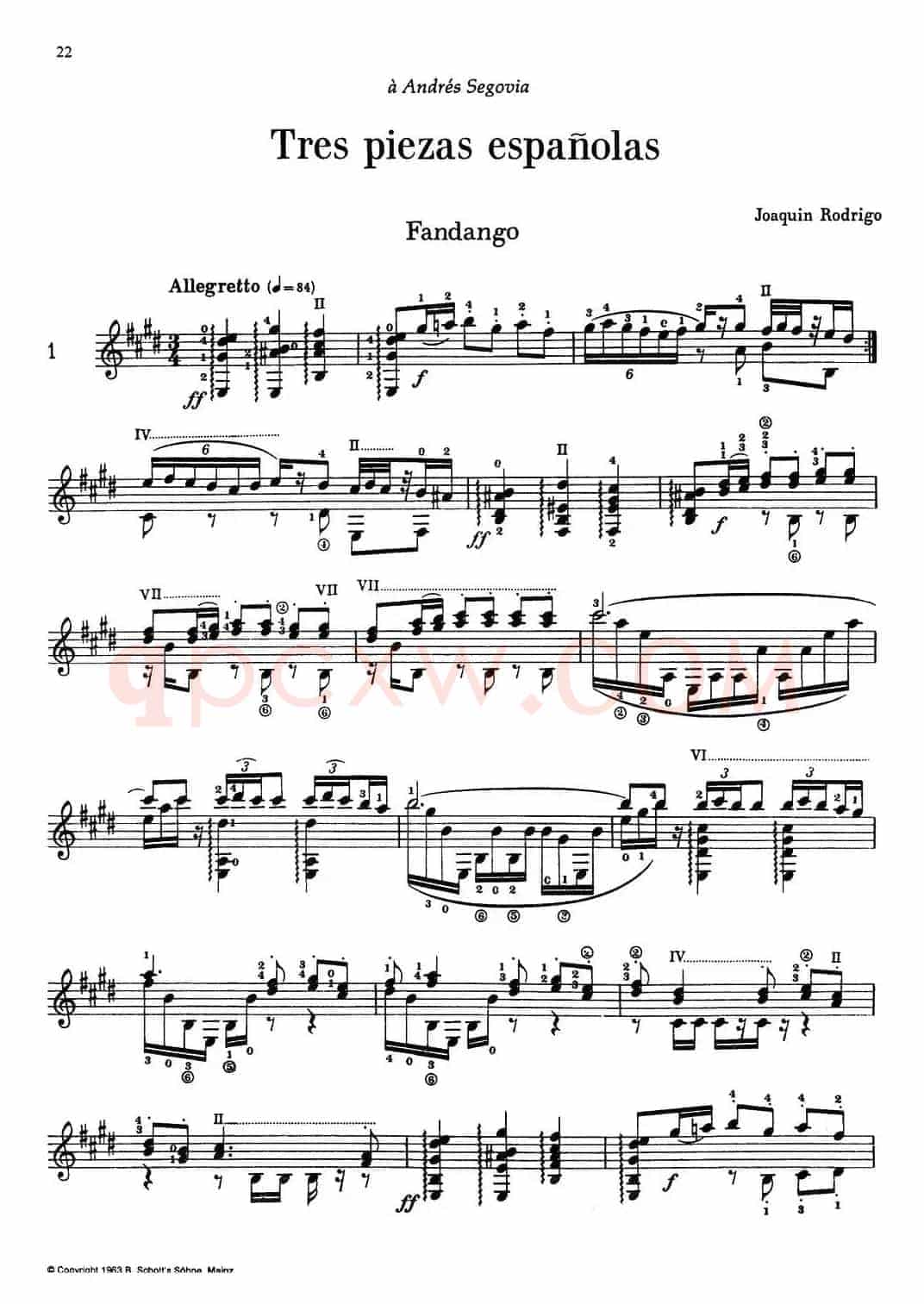 Joaquin Rodrigo Music for Guitar（罗德里戈吉他音乐P22-35）（古典吉他）