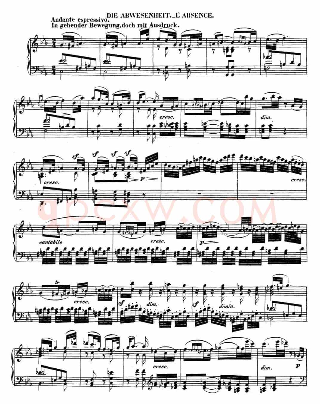贝多芬钢琴奏鸣曲26 告别 降E大调 Op.81a E-flat major
