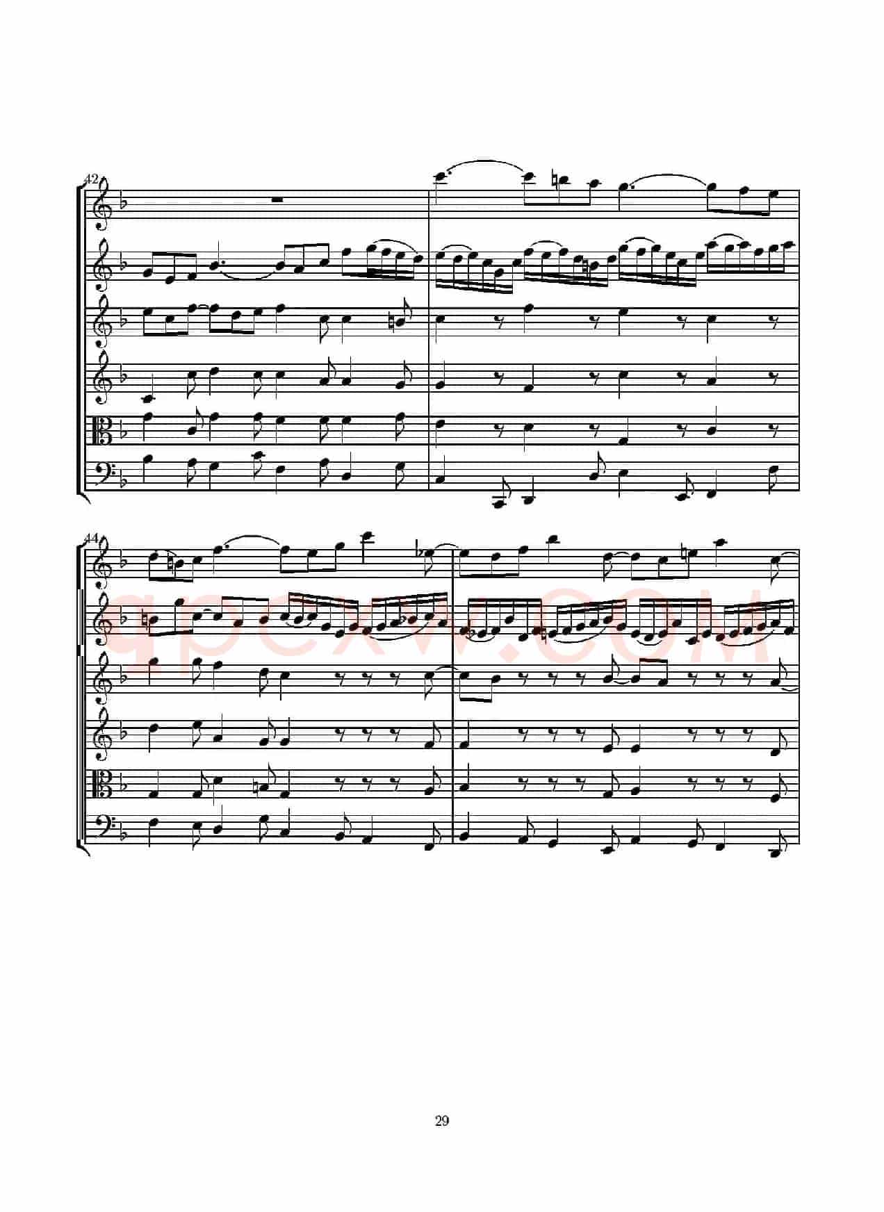 D小调无伴奏协奏曲（总谱）