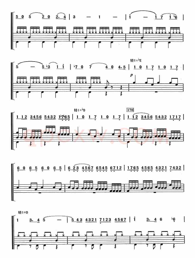 鲁斯兰与柳德米拉序曲（架子鼓、主旋律+鼓谱）
