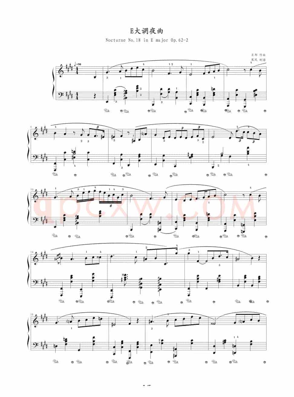 E大调夜曲，Op.62,No.2（肖邦第18号夜曲）