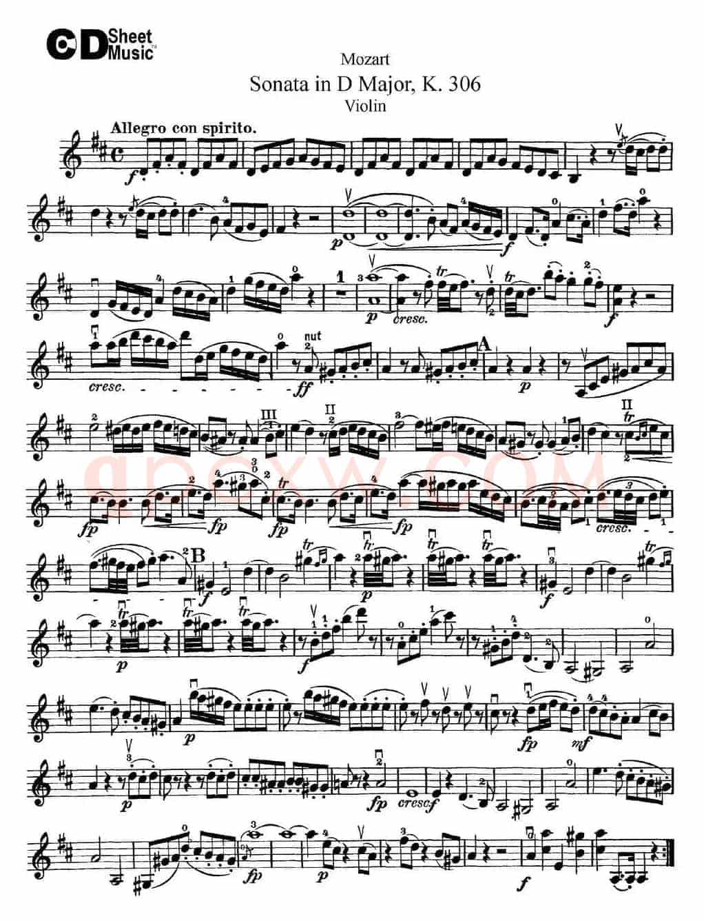 Violin Sonata in D Major K.306