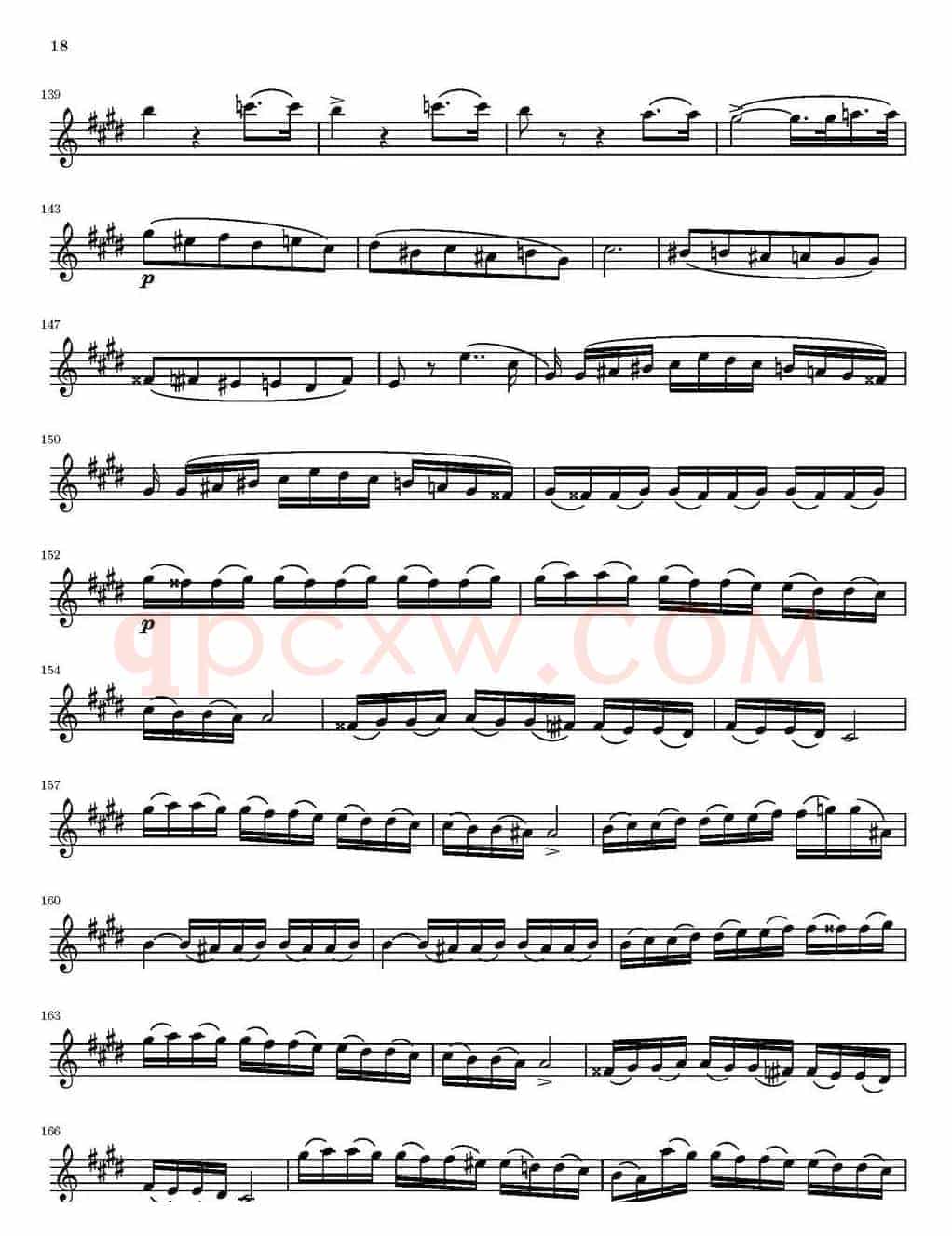 String Quartet nr.18 in E minor（E小调弦乐四重奏）（第一小提琴分谱）