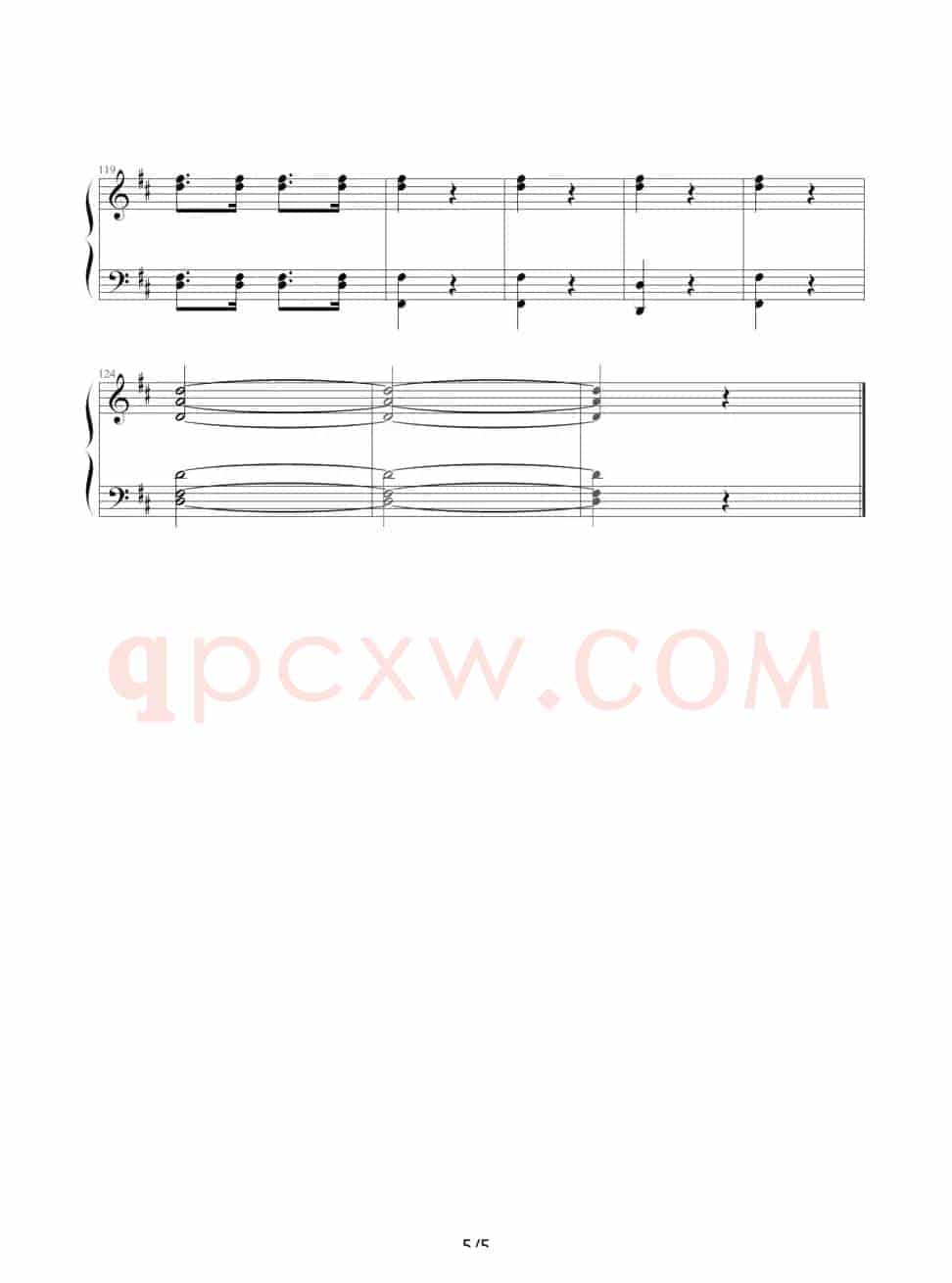 天堂与地狱序曲（原版改编钢琴谱）