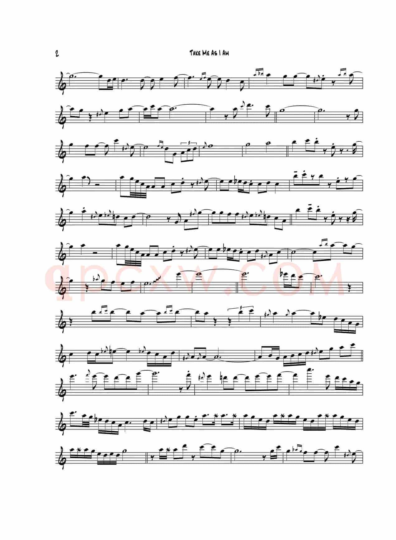 Take Me AsI Am（中音萨克斯）