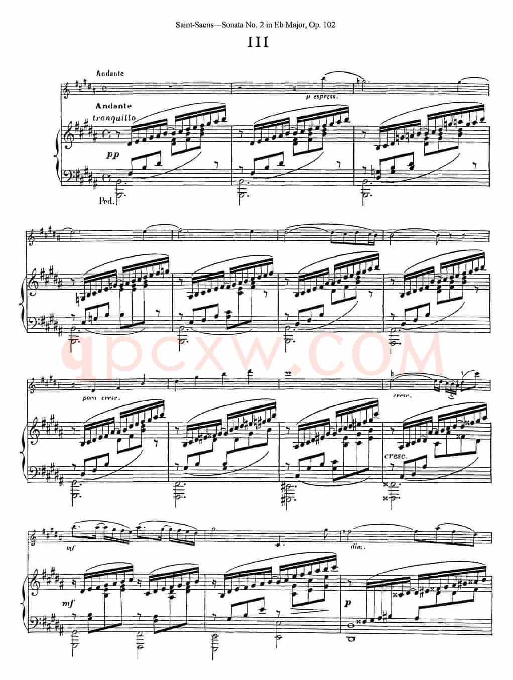 Violin Sonata No.2 in Eb Major Op.102（小提琴+钢琴伴奏）