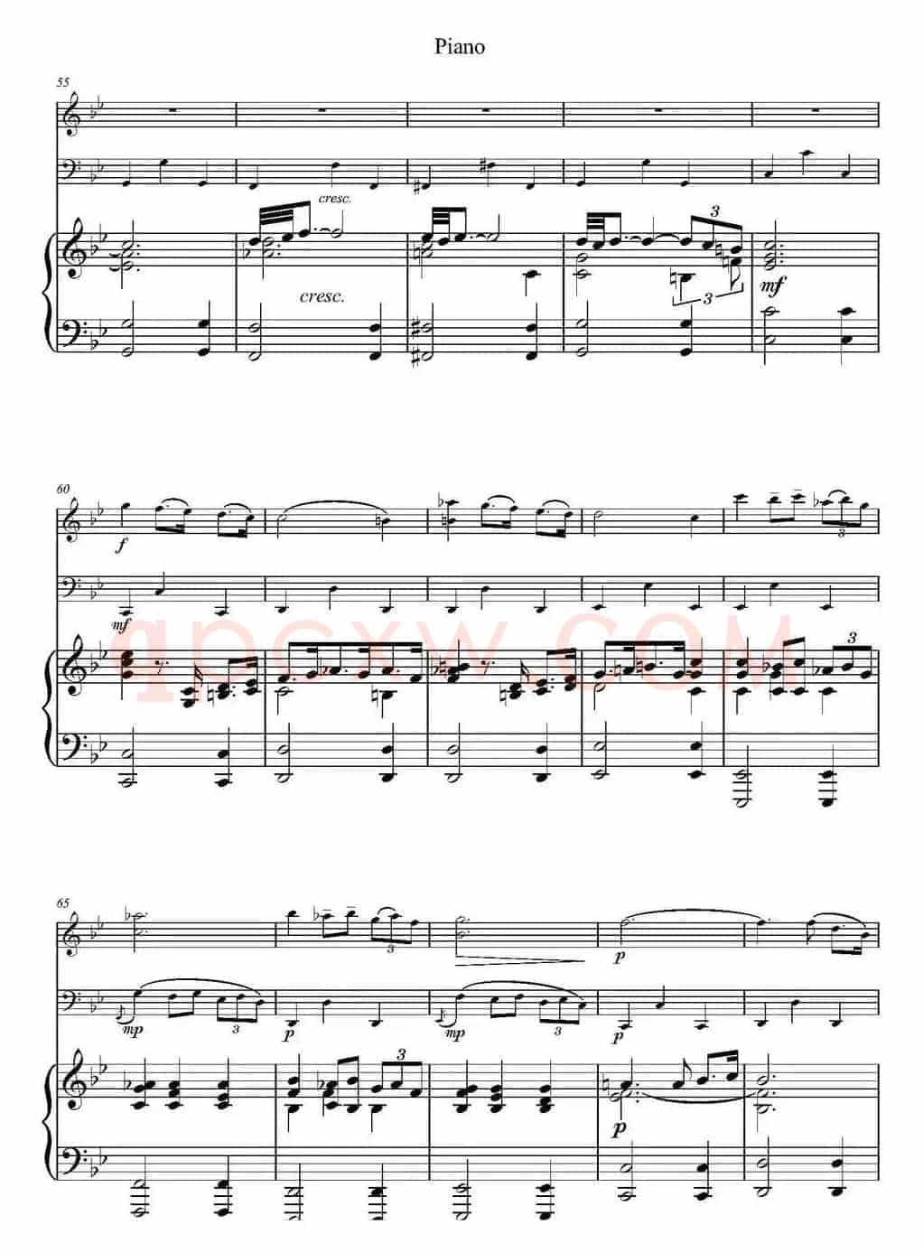Adagio（小提琴+大提琴+钢琴伴奏、T.Albinoni作曲版）