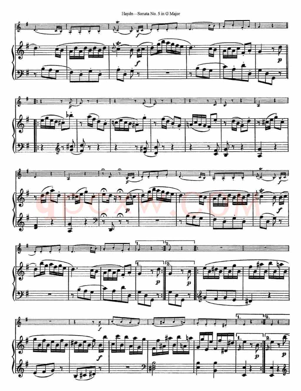 Violin Sonata No.5 in G Major（小提琴+钢琴伴奏）